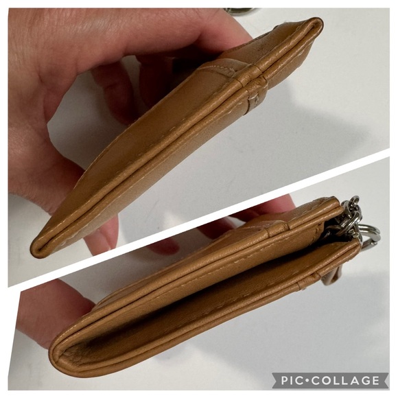 Coach Vintage Leather Keychain Card Wallet Tan - Picture 14 of 17